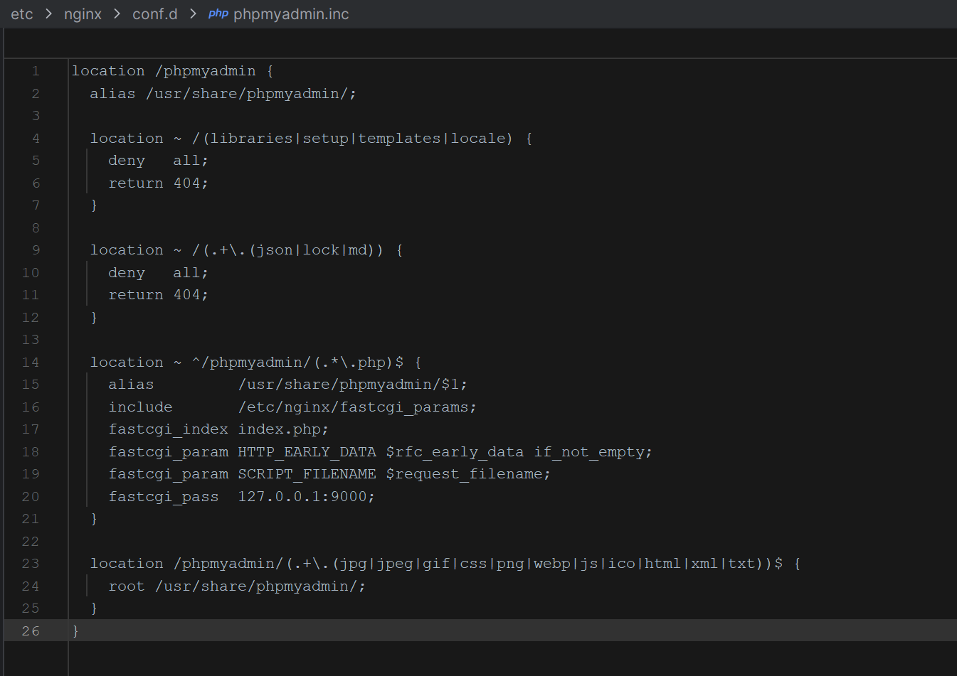 Phpmyadmin 404 Page Not Found - Database - Hestia Control