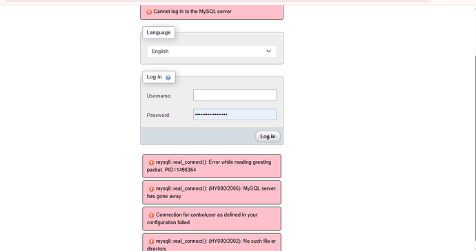 Cannot log in to the MySQL server