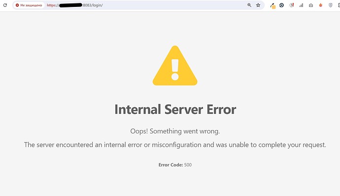 Internal Server Error - Google Chrome