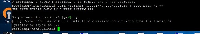 error upgrade roundcube