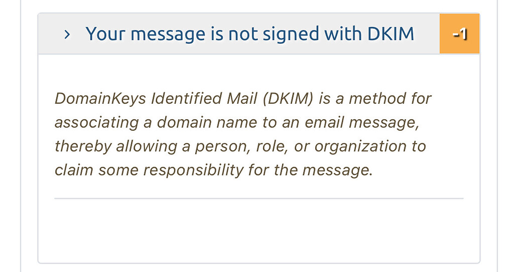 Your message is not signed with DKIM - Mail