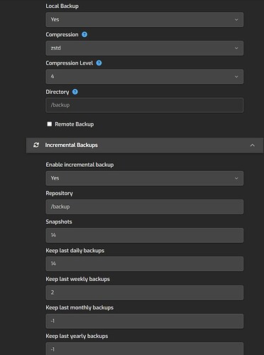 Backup config