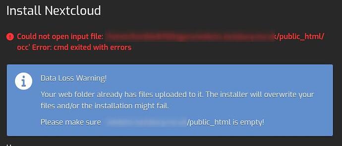 QSA_Nextcloud-install-error