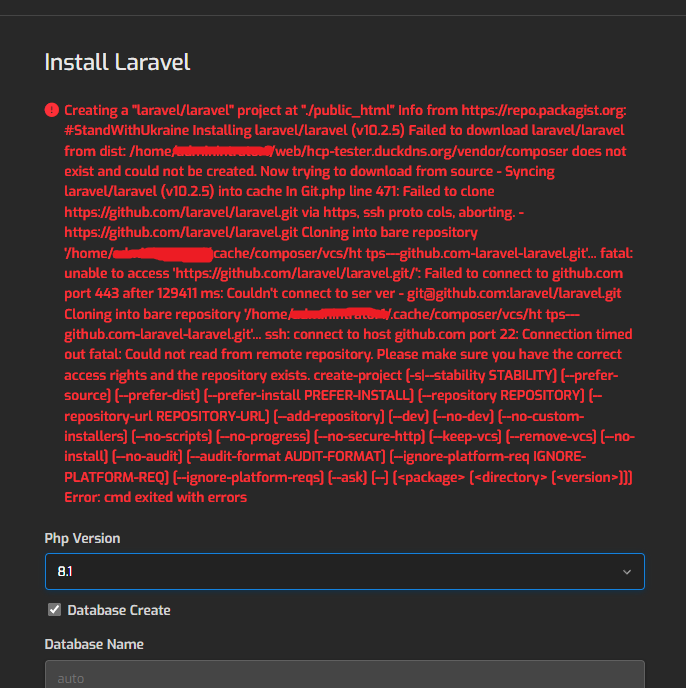 Laraval-install-error