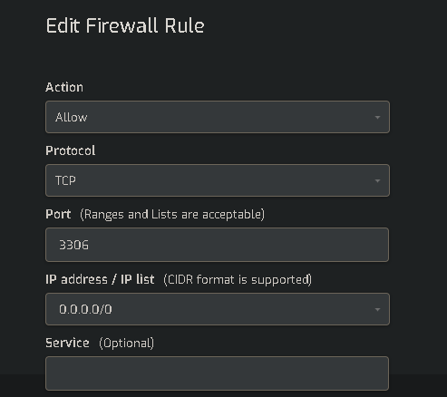 Edit Firewall Rule